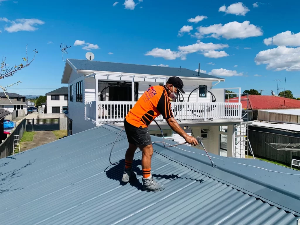 Roof spray paint work